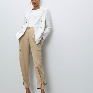 Babaton white linen blazer